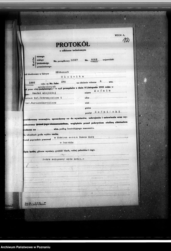 Obraz 16 z jednostki "Rzeźnia Miejska w Koźminie - Magistrat m. Koźmina nr woj. kotła 6025"