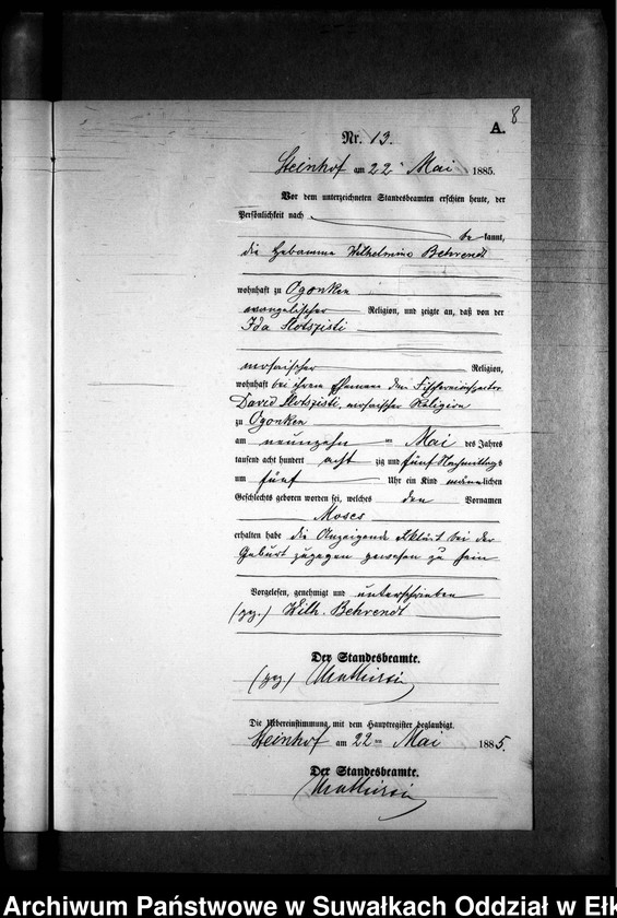 image.from.unit.number "Geburts-Neben-Register des Preussischen Standes-Amtes Gr. Strengeln Kreis Angerburg"