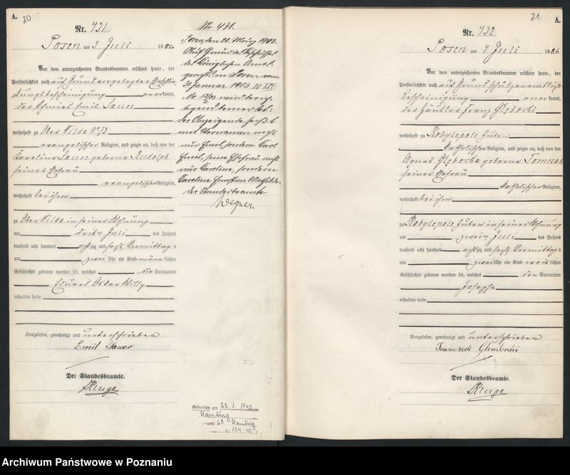 Obraz 14 z jednostki "Księga urodzeń t. II"