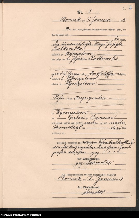 Obraz 8 z jednostki "Księga zgonów"