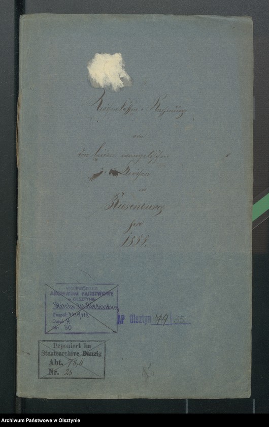 image.from.unit.number "Kirchen Cassen Rechnung von den beiden ewangelischen Kirchen zu Riesenburg"