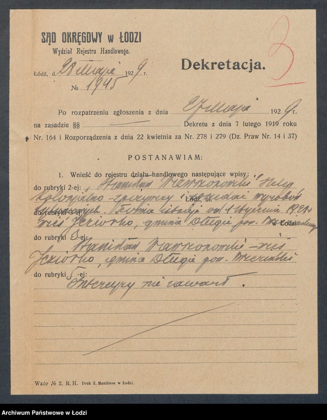 Obraz 5 z jednostki "Stanisław Wawrżonowski- sklep kolonialno-spożywczy i sprzedaż wyrobów tytoniowych"