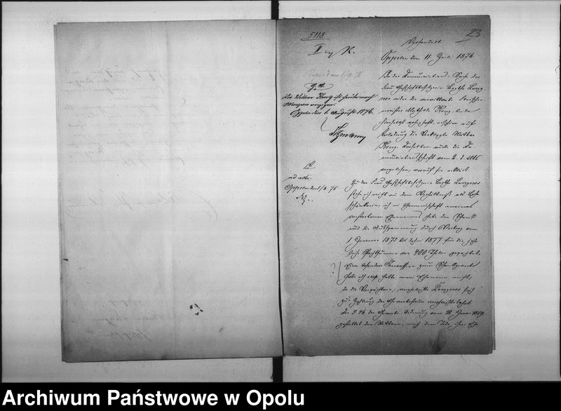 Obraz 20 z jednostki "Acta des Magistrats zu Oppeln betreffend die Gastwirthschaft No 5 Karlsplatz"