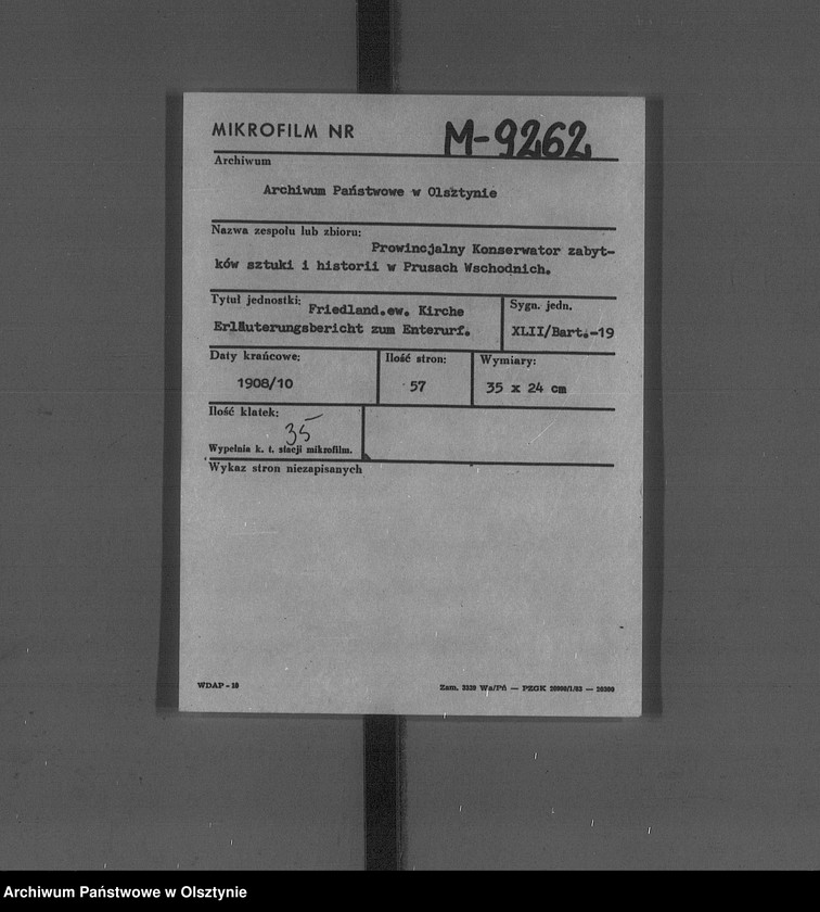 image.from.unit.number "Friedland, evangelische Kirche, Erläuterungsbericht zum Entwurf"