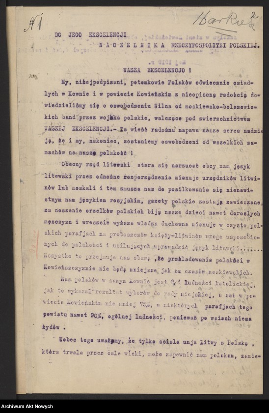 image.from.unit.number "Litwa, Suwalskie, Białoruś (rezolucje ludności w związku z zajęciem Wilna przez wojska polskie)"