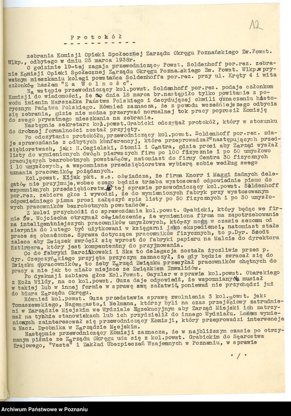 Obraz 15 z jednostki "Związek Weteranów Powstań Narodowych - obchód 17 rocznicy powstania."