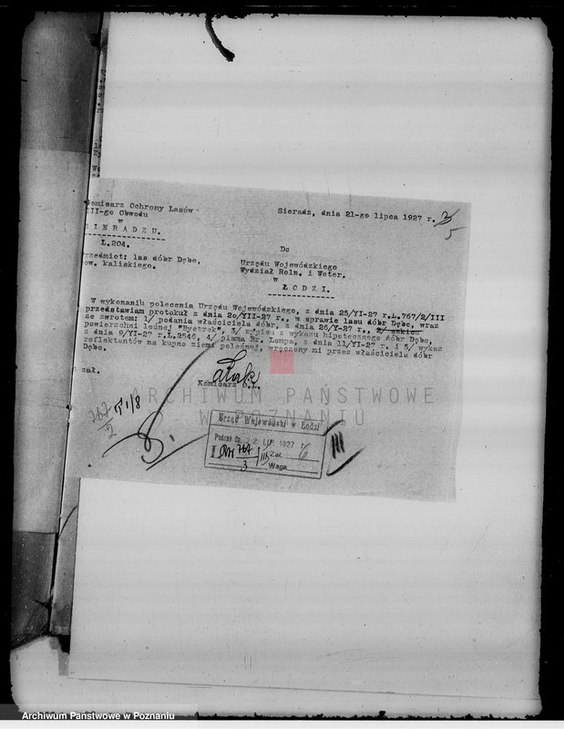 Obraz 9 z jednostki "Sprawy zmiany rodzaju użytkowania gruntów leśnych majątku Dębe w powiecie kaliskim"