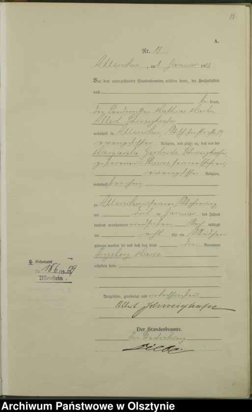 image.from.unit.number "Geburts-Haupt-Register Tom I, Nr 1-399"