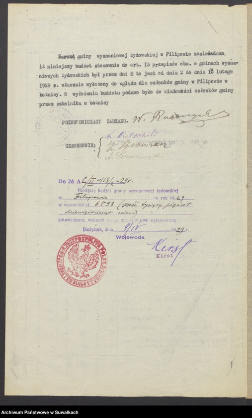 image.from.unit.number "[Budżet i lita skladek Gminy Wyznaniowej Żydowskiej w Filipowie]"