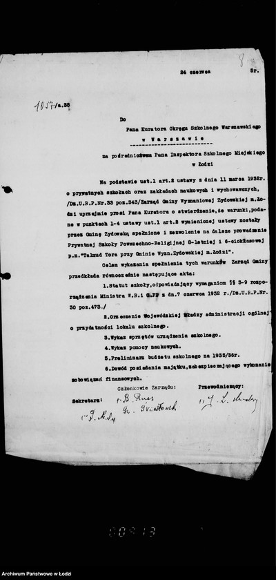 Obraz 12 z jednostki "Sprawy Talmud Tory przy ul. Goplańskiej N. 26"