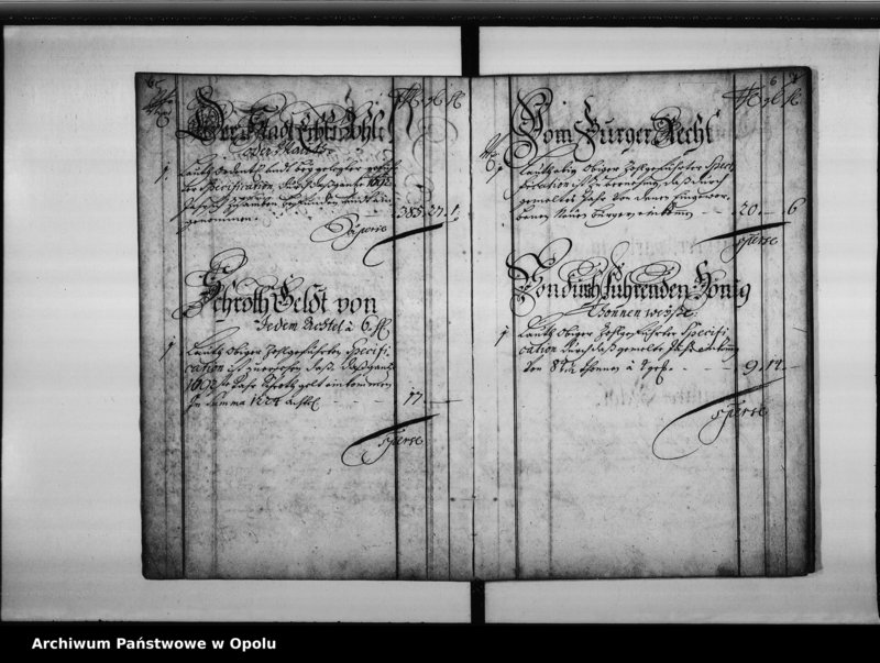 Obraz 8 z jednostki "Particular Rayttung Über Empfang undt Aussgab Geldt Bey der königlichen Stadt Oppeln vom Ersten January biess Ende Decembris Anno 1692"