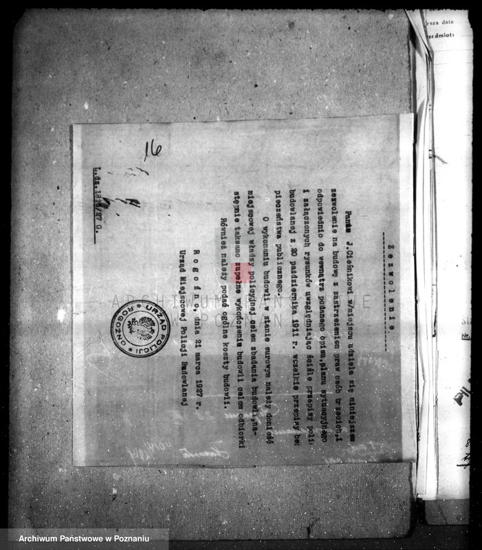 Obraz 20 z jednostki "Tartak parowy w Rogoźnie, pow. obornicki, J. Cieśnika nr woj. 5959"