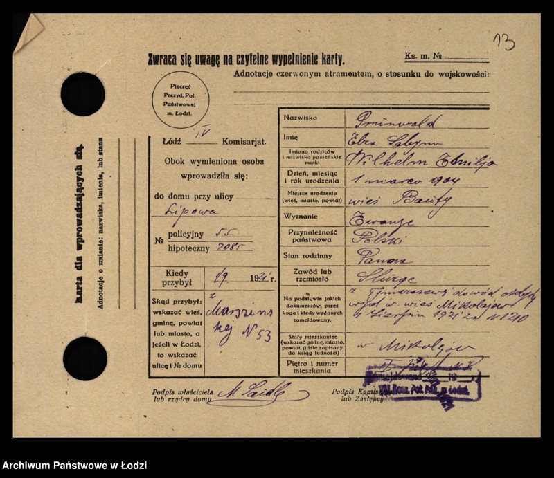 Obraz 15 z jednostki "[Spis ludności Łodzi] Grünwald - Grużewski"