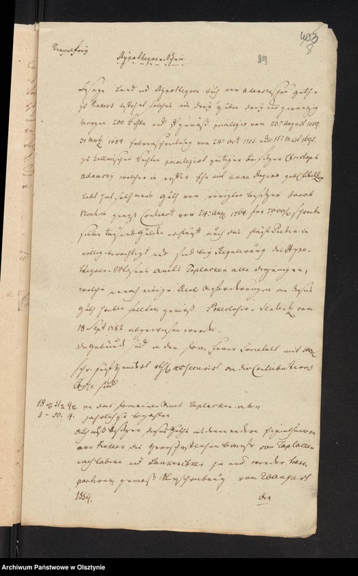 image.from.unit.number "In S. [Sachen] Christian Gottlieb Adamski Cöllmischen Eigenthümers in Kuckers, wegen nagesuchten Anlehes von 800 Rthl [Reichsthaler] aus der Neuhausenschen Kirchen-Caße"