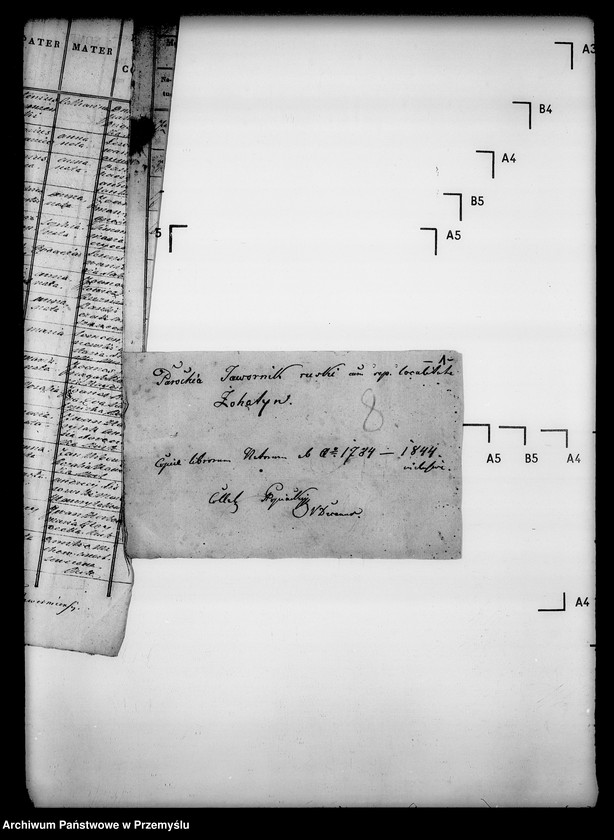 image.from.unit.number "[Kopie ksiąg metrykalnych parafii Jawornik Ruski z filią Żohatyn (dekanat Bircza)]"