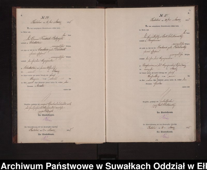 Obraz 17 z jednostki "Geburts-Neben-Register des Preussischen Standes-Amtes Stasschwinnen Kreis Loetzen"