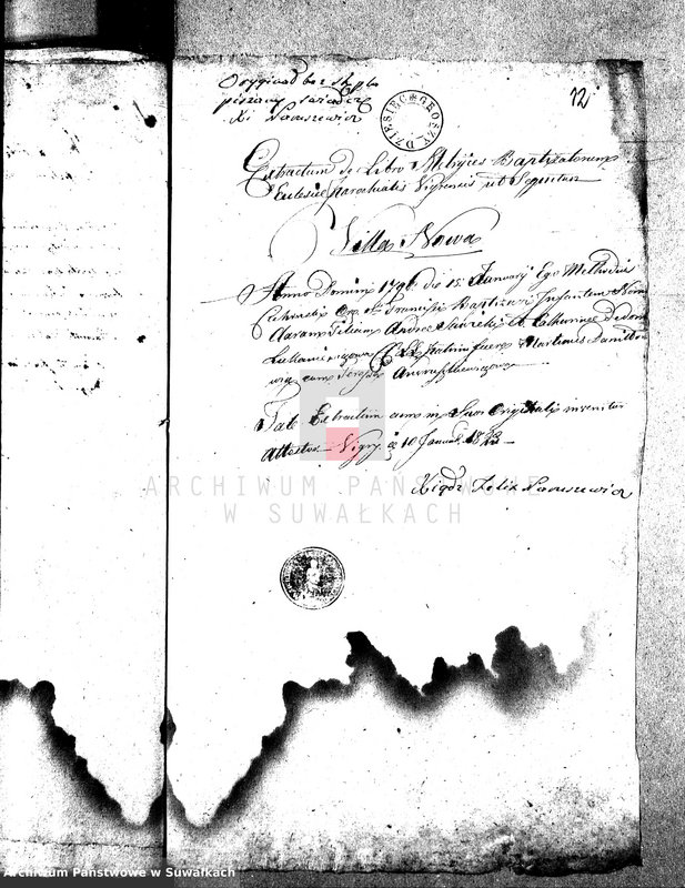 image.from.unit.number "Dowody służące do Aktów Małżeństwa Urzędnika Stanu Cywilnego Gminy Wigierskiey w Obwodzie i Woiewództwie Augustowskim na rok od 1-go Stycznia 1823 do ostatniego Grudnia tegoż roku."