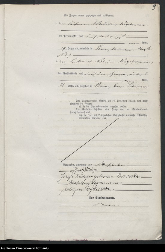 Obraz 10 z jednostki "Księga miejscowa małżeństw tom I [Rejestr główny małżeństw]"