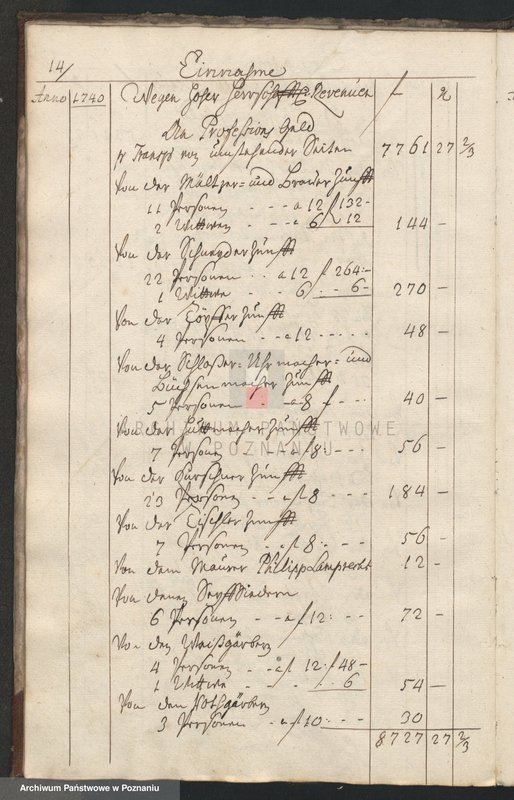 Obraz 16 z jednostki "Rechnung der Stadt Lissa; język niemiecki"