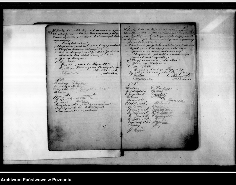 Obraz 20 z jednostki "Informacje o mających się odbyć zebraniach i podpisy członków- uczestników"