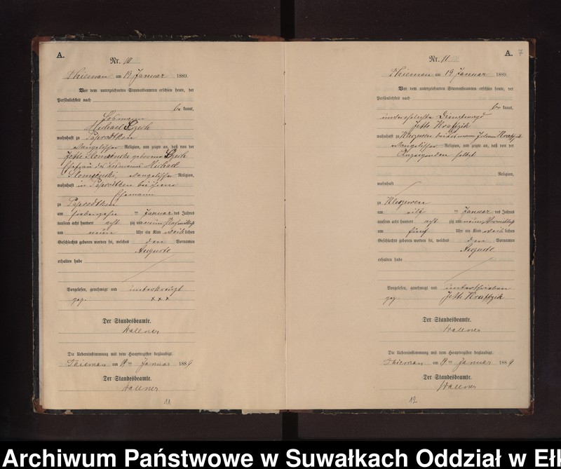 image.from.unit.number "Geburts-Neben-Register des Preussischen Standes-Amtes Rydzewen Kreis Loetzen"