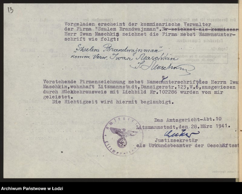 Obraz 15 z jednostki "Szulem Brandwajman- sprzedaz nici"