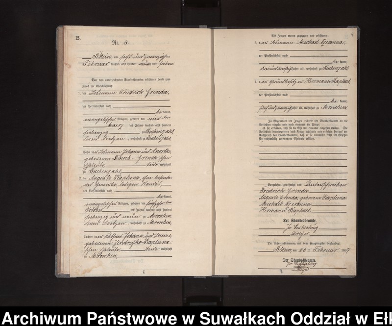 image.from.unit.number "Heiraths-Neben-Register des Königlichen Preussischen Standes-Amtes Orlen Kreis Loetzen"