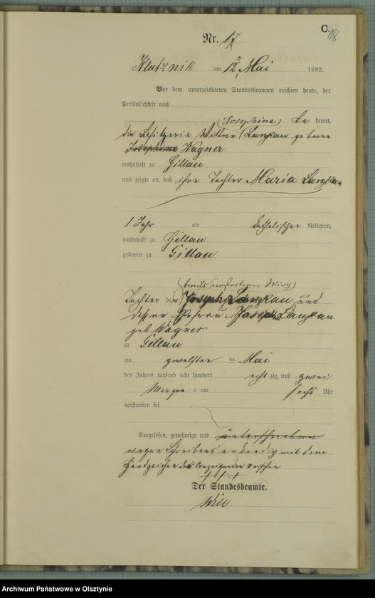 image.from.unit.number "Sterbe-Haupt-Register Nr 1 - 45"