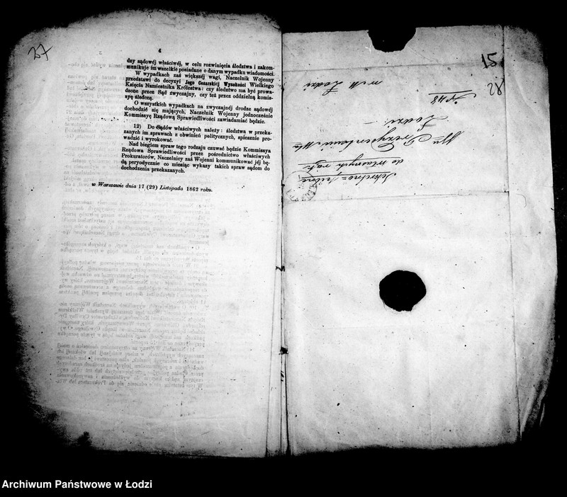 Obraz 19 z jednostki "Akta w przedmiocie urządzeń policyjnych i korespondencji w wypadkach krajowych"