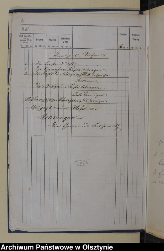 image.from.unit.number "Beläge zur Rechnung der Kirchen-Kasse zu Mohrungen"