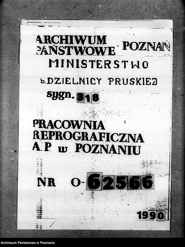 Obraz 1 z jednostki "Sprawy agrarnej reformy - Główny Urząd Likwidacyjny w Poznaniu"