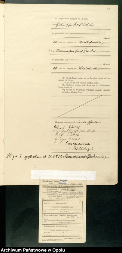 Obraz 19 z jednostki "Heiraths-Haupt-Register des Standsamts Bischofswalde pro 1900"