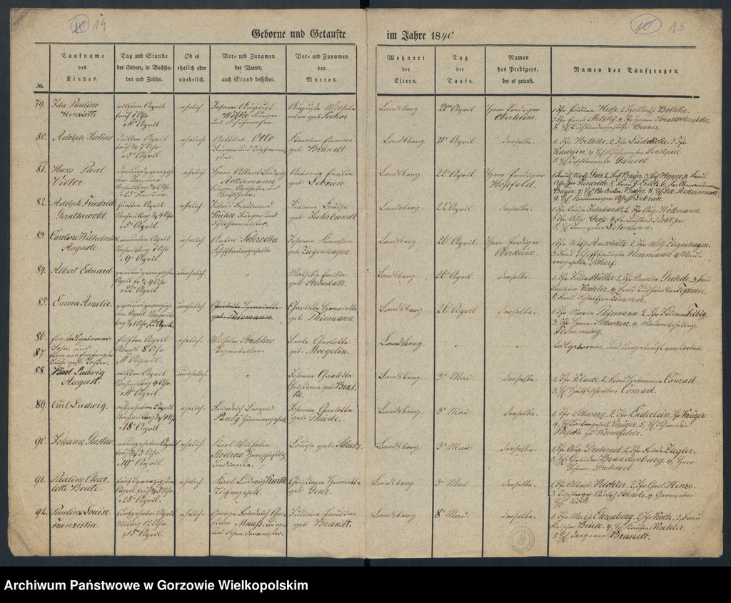 image.from.unit.number "Duplikate der Kirchenbücher von der Parochie der Hauptkirche zu Landsberg an der Warthe (zawiera też księgę zgonów Konkordien Kirche z 1840 r.)"