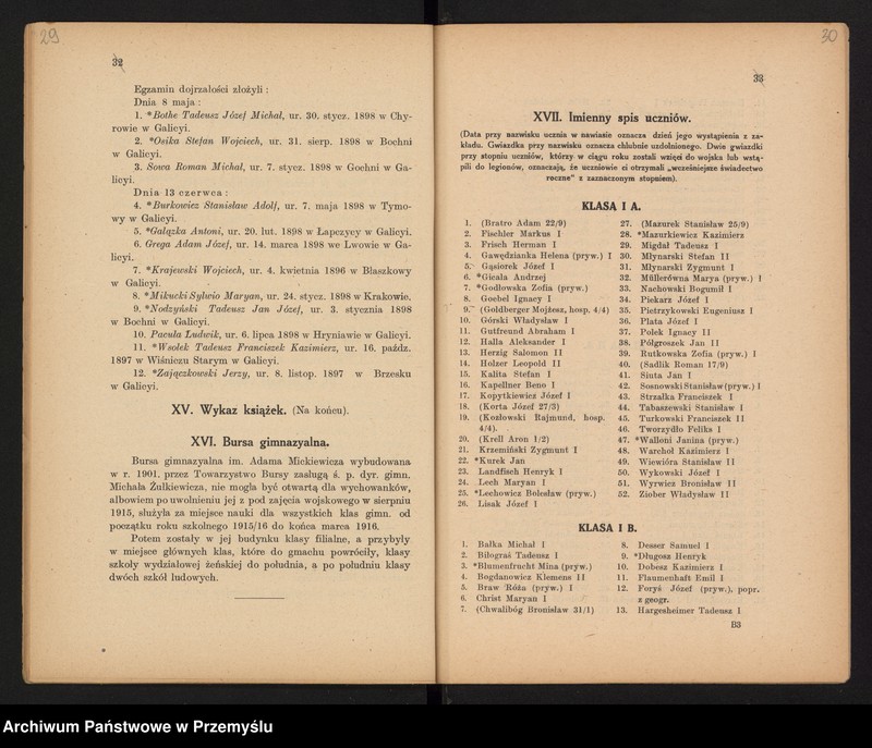 image.from.unit.number "Sprawozdanie Dyrekcji c.k. Gimnazjum w Bochni za rok szkolny 1915/16"