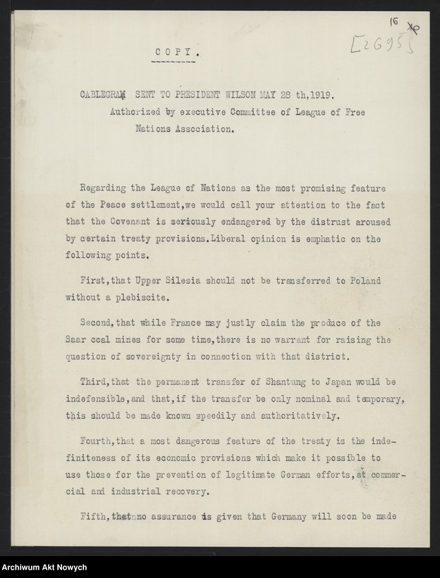 image.from.unit.number "Apele. Adresy organizacji społecznych do uczestników Konferencji Pokojowej, m.in. telegram kongresu P.S.L. "Piast" do Rady Najwyższej z okazji podpisania traktatu pokojowego"