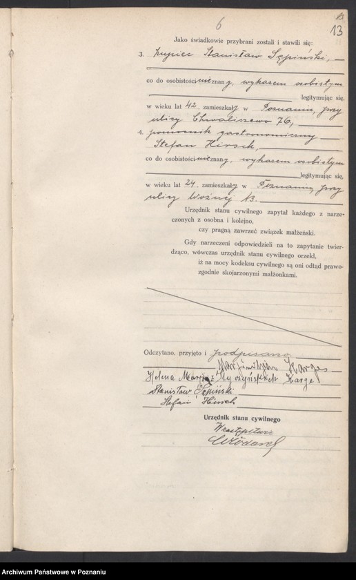 Obraz 14 z jednostki "Księga miejscowa małżeństw tom I [Rejestr główny małżeństw]"