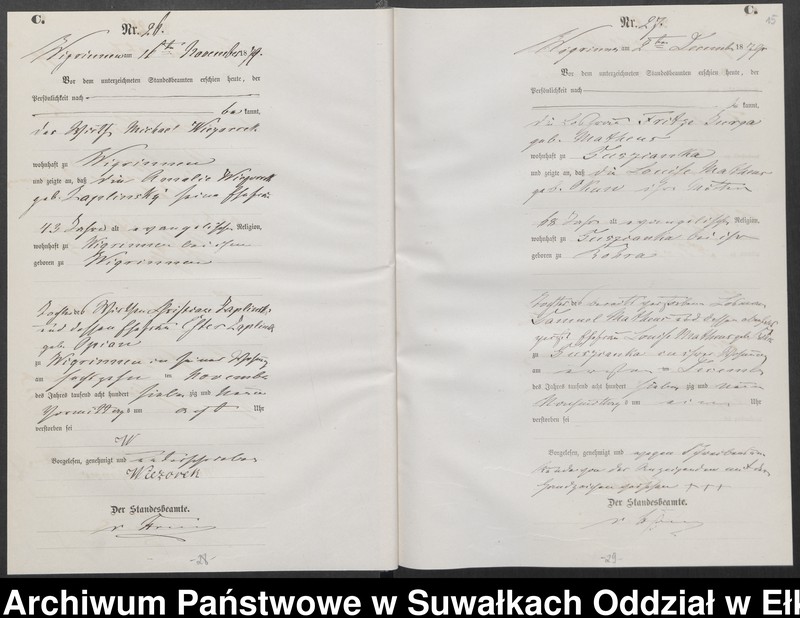 image.from.unit.number "Sterbe-Haupt-Register des Königlich Preussischen Standes-Amtes Guszianka Kreis Sensburg"