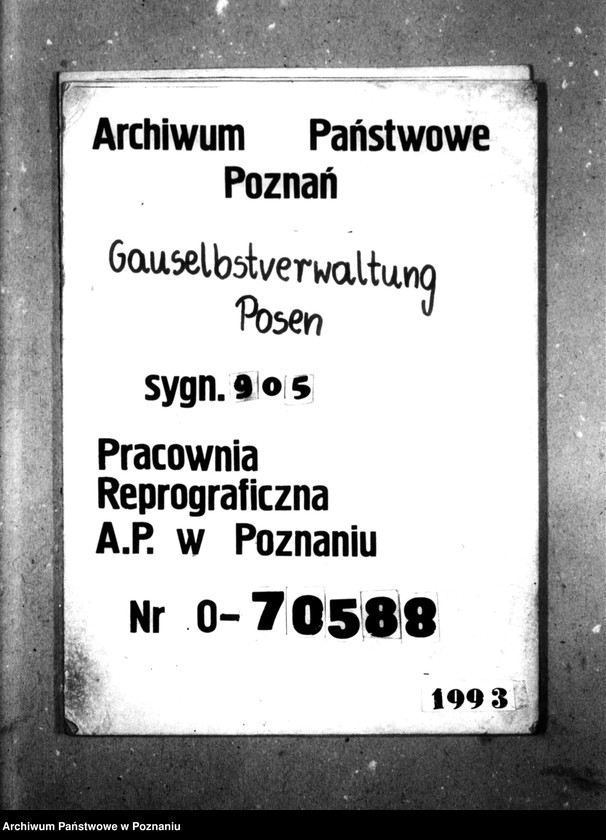 Obraz 1 z jednostki "Unterhaushaltplan - 4301. Gaugehörlosenschule, Posen. [Plany finasowe, budżety, sprawy finansowo-gospodarcze Szkoły]."