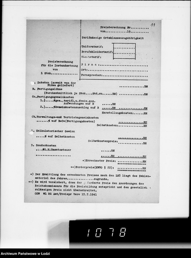 Obraz 15 z jednostki "Kriegsauftrag J.S 374 94 Patronentaschen [dla Heeresbekleidungsamt Litzmannstadt]"