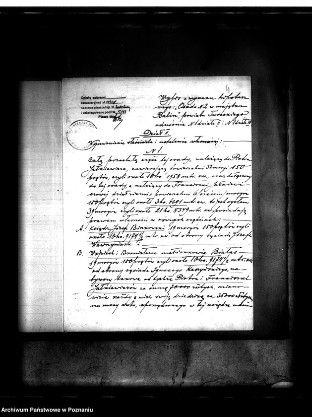 Obraz 8 z jednostki "Wykreślenie czynszu z majątku Balin /gmina Niewiesz/ powiatu tureckiego"