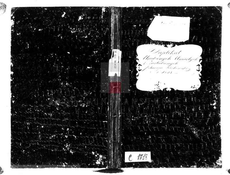 image.from.unit.number "Duplikat Urodzonych Umarłych i Zaślubionych Parafii Liszkowskiey za Rok 1838"