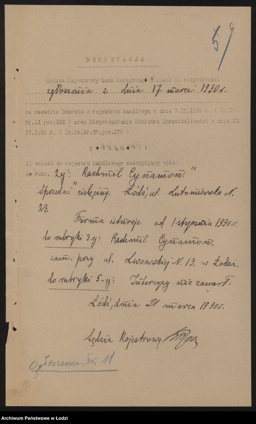 Obraz 8 z jednostki "Rachmil Cynamon- sprzedaż cielęciny"