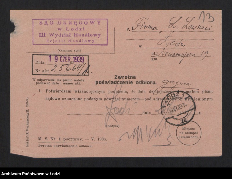 Obraz 15 z jednostki "Lajb Lewkowicz- sprzedaż przędzy"