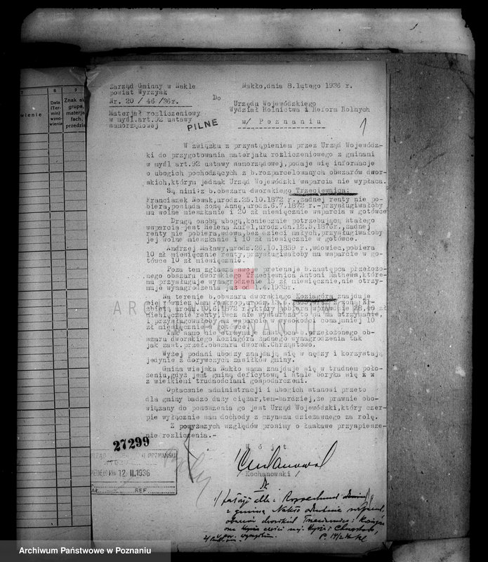 Obraz 5 z jednostki "Rozrachunek z gminą Nakło odnośnie rozparcelowanych obszarów dworskich Trzeciewnica i Koziagóra oraz części majątku Dębowo i Chrząstowo powiatu wyrzyskiego"