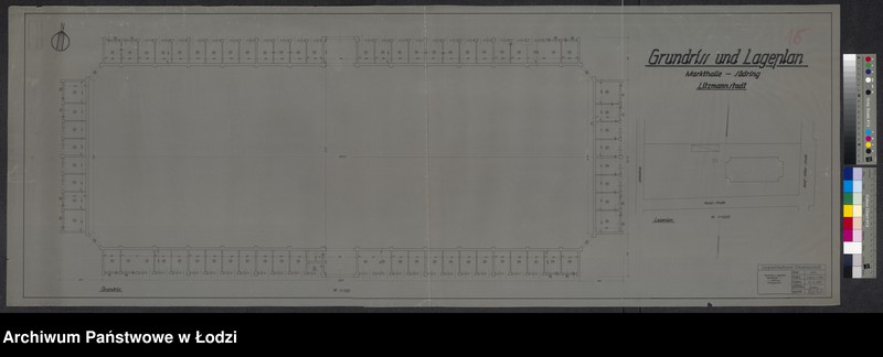 Obraz 1 z jednostki "Grundriss und Lageplan Markthalle - Südring Litzmannstadt"