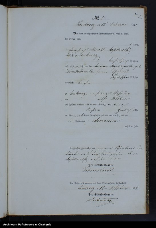 Obraz z jednostki "Geburts-Neben-Register Nr 1 - 20"