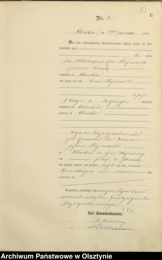 image.from.unit.number "Sterbe-Haupt-Register Tom I,Nr 1 - 302"