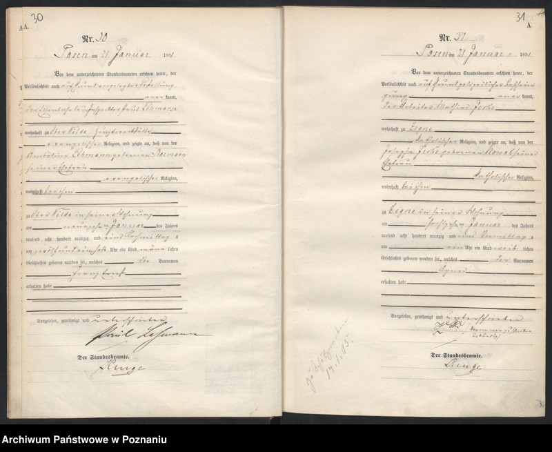 Obraz 18 z jednostki "Księga urodzeń t. I"