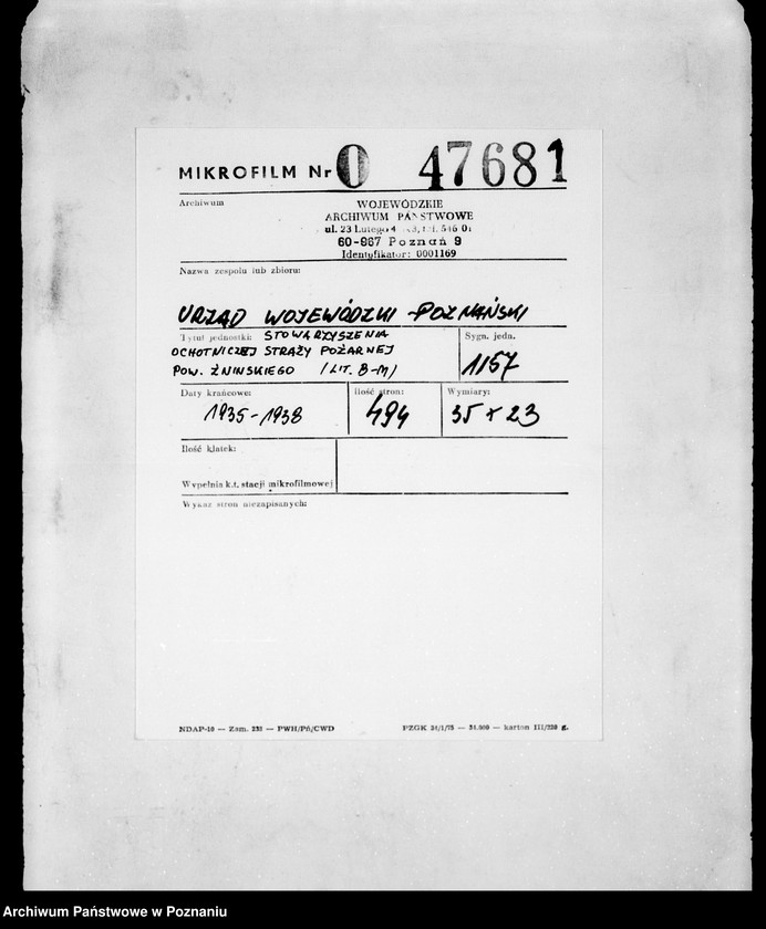 Obraz 2 z jednostki "/Stowarzyszenie ochotniczej straży pożarnej powiatu żnińskiego/ litery od B-M"