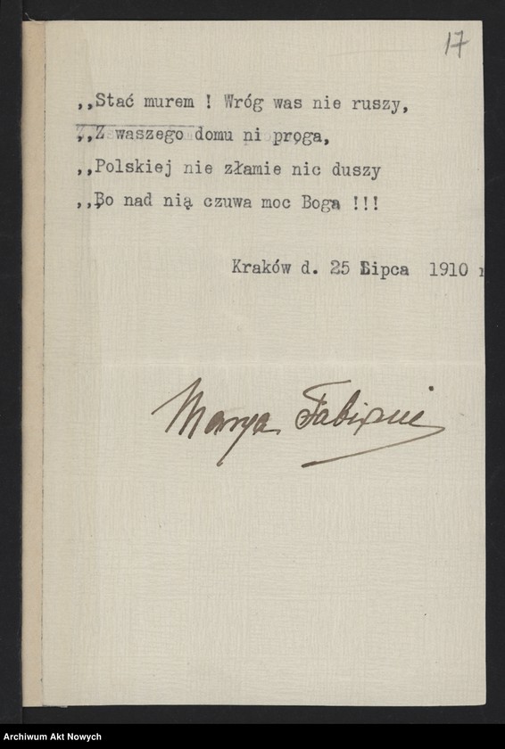 image.from.unit.number "Hołdy; listy, depesze, adresy od instytucji, organizacji, osób prywatnych; H. Windakiewicz: "Stosunek dzieł Paderewskiego do muzyki ludowej" Studium analityczne. Echo muzyczne. Warszawa 1902-1903 (maszynopis)"